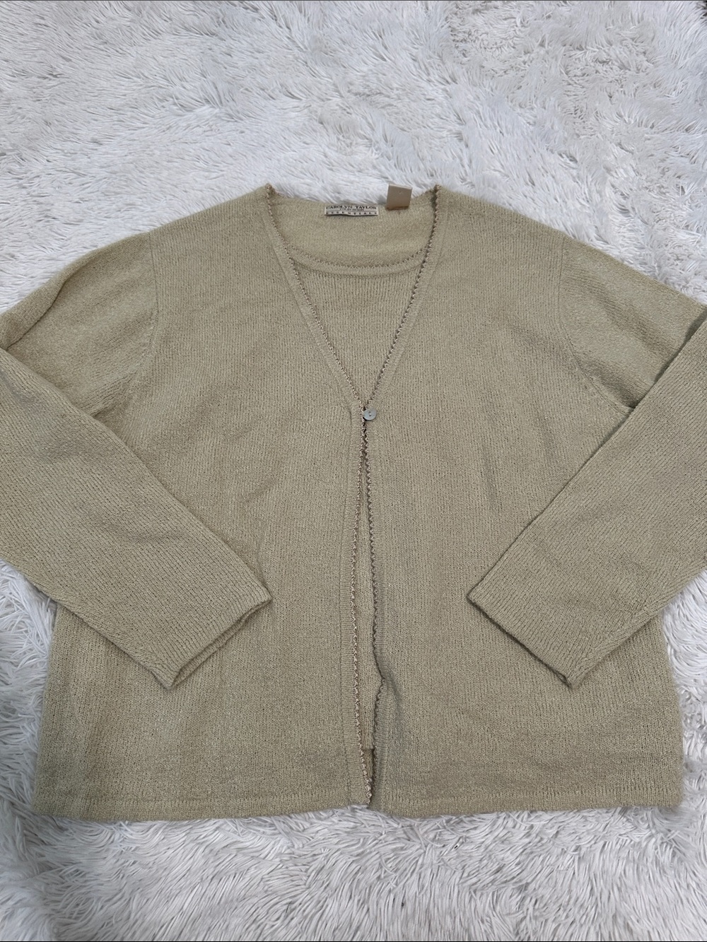 🥕 Carolyn Taylor Layered Look Cardigan Sweater - Picture 1 of 3
